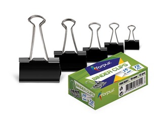 Paberiklambrid Forpus, 19mm, must, 12 tk.