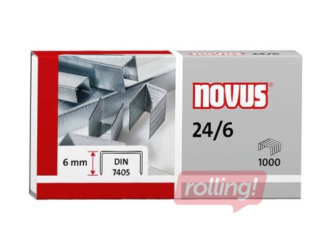 Klambrid Novus 24/6, hõbe, 1000 tk.