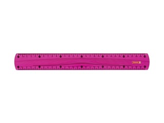 Plastikust joonlaud Brunnen, läbipaistev roosa, 30cm