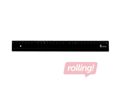 Plastikust joonlaud Forpus, must, 30cm