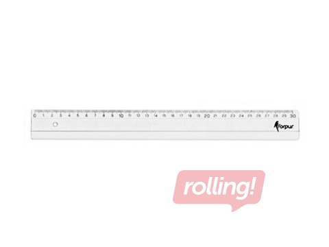 Plastikust joonlaud Forpus, läbipaistev, 30cm