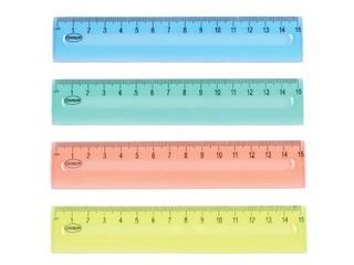 Plastikust joonlaud Centrum, transparent colours, 15cm