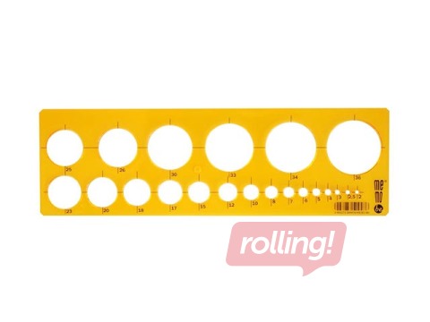 SALE Ringide šabloon, kollane, 2-36mm