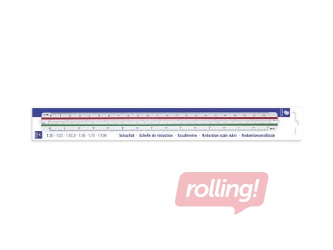 Ruler reduction scale Staedtler Mars 561, 30 cm, scale:1:20:25:33,3:50:75:100