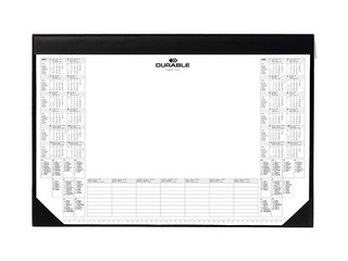Desk mat Durable with calendar, black, 59x42cm