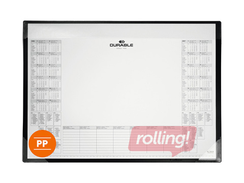 Desk mat Durable with calendar, black, 60x43cm