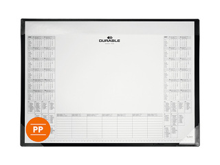 Desk mat Durable with calendar, black, 60x43cm