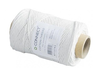 Cotton thread Q-Connect, waxed, 80 m, white