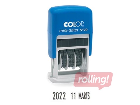 Kuupäeva tempel Colop S120, päev-kuu (tähtedega) -aasta, must tint