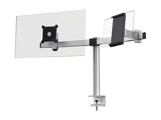 Monitor mount Durable PRO for 1 screen and 1 tablet, desk clamp