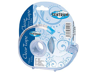 Tape with holder Centrum,19mmx33m, transparent