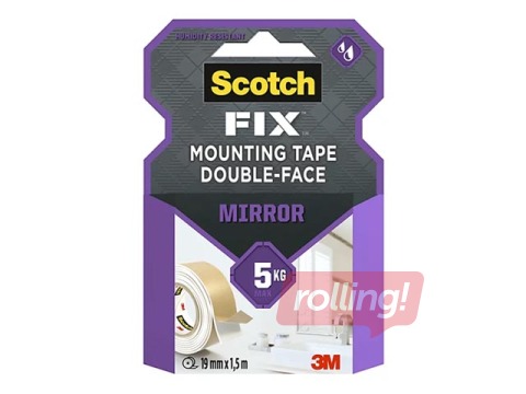 3M Scotch, Bath & Mirror kahepoolne kinnituslint, 19 mm x 1,5 m