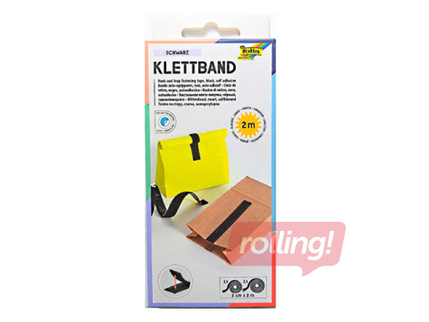 Kinnitusteip isekleepuv, 2cm x 2m, must 