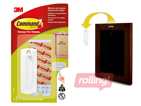 Command Sawtooth Picture Hanger L, white