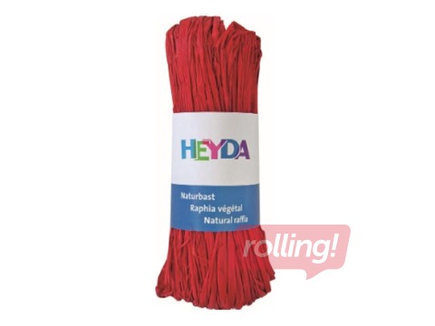 Raffia, naturaalne, punane, 50 g.