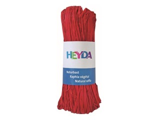 Raffia, naturaalne, punane, 50 g.