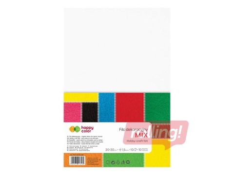 Käsitöövilt Happy Color 20 x 30 cm, 150 g/m², erinevad värvid, 10 lehte