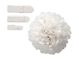 Tissue pompons, 3 pcs, white