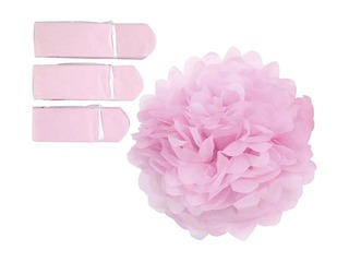 Tissue pompons, 3 pcs, pink