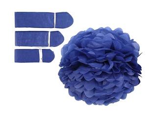 Tissue pompons, 3 pcs, dark blue