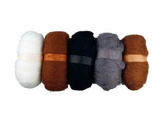 Carded wool 5 pcs x 100gr