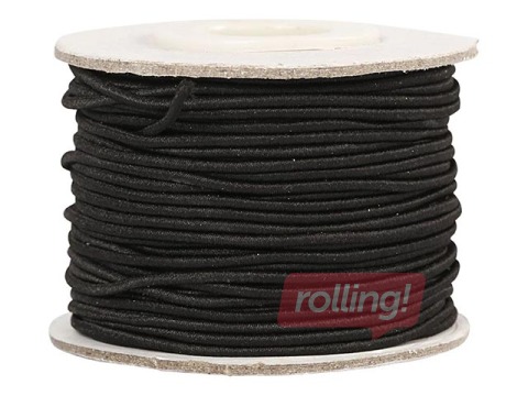 Elastic beading cord, Ø 1 mm, 25 m, black