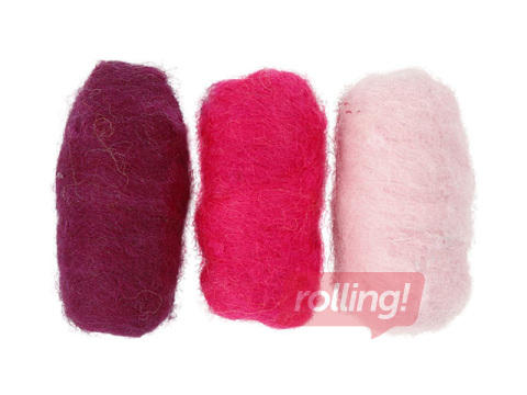 Viltimiseks mõeldud vill, roosad toonid, 3×10g