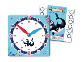 Paper educational clock Dolphins