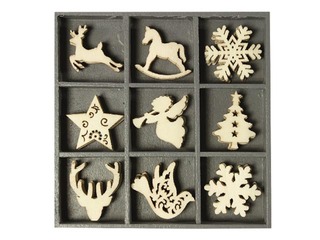 Puidust kaunistused Christmas 2, 45 tk.