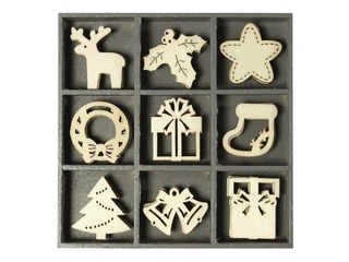 Деревянные украшения Christmas 1, 45 шт.
