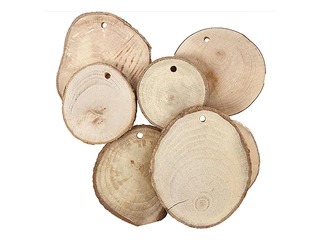 Wooden disc with hole, 25 pcs.