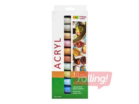 Akrüülvärvid Happy Color 10 х12 ml (tuubis), metallitoonid