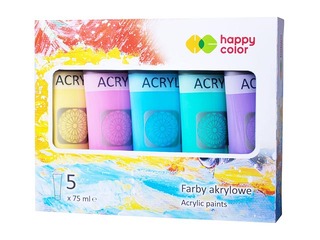 Akrüülvärvid Happy Color Pastel, 5 х75 ml (tuubides)