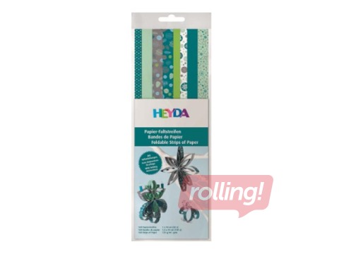 Quilling paberpaelad, 30cm, 160 tk., türkiis-münt