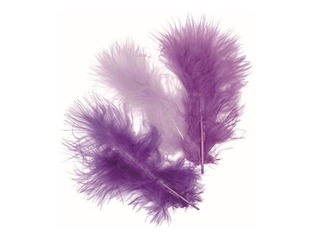 Dekoratiivsed marabou suled, lillad toonid, 15 tk.