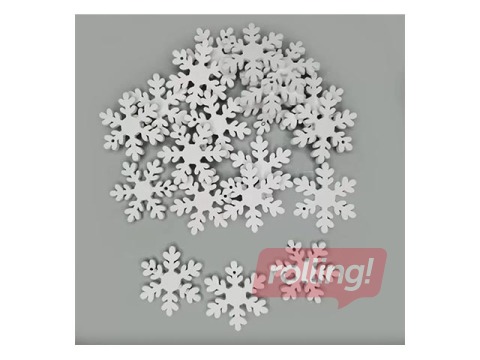 Wooden decor, snowflakes, 3.5cm, 20 pcs.