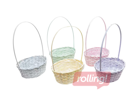 Punutud korv, ovaalne, lilla, 25x21cm