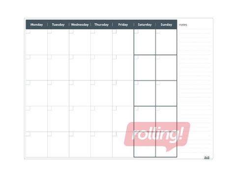 Seinale kinnitatav planeerimistahvel 2x3, kuu, 120 x 90 cm