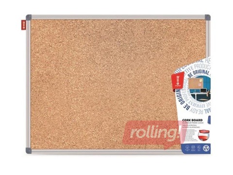 Cork board with aluminum frame Memobe Classic, 100x150 cm