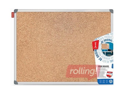 Cork board with aluminum frame Memobe Classic, 90x180 cm