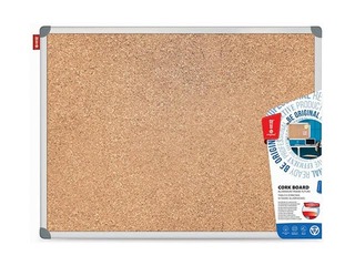 Korktahvel alumiiniumraamiga Memobe Classic, 90 x 180 cm