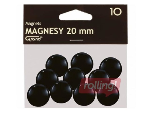 Tahvlimagnet Grand, 20 mm, 10 tk, must