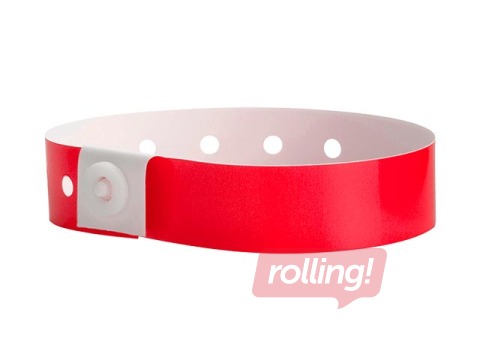 Plastic wristbands 100 pcs, red
