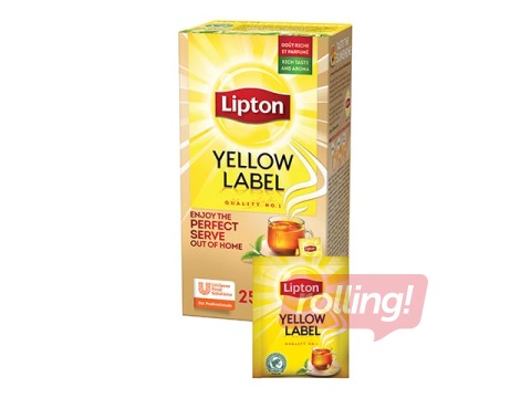 Must tee Lipton, Yellow Label, 25 tk/pakis.