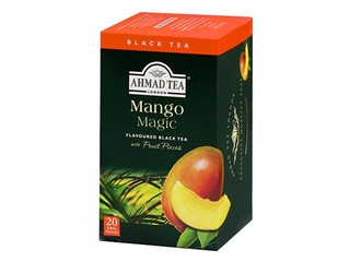 Must tee- aromatiseeritud Ahmad Mango, 20 tk/pakis.
