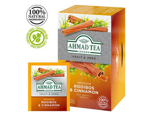 Чай фруктовый Ahmad, ройбуш и корица, 20 пакетиков