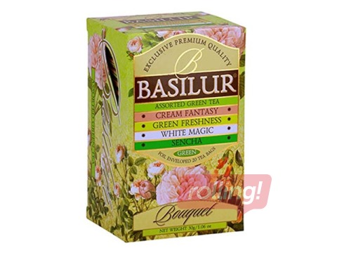 Roheline tee Basilur Bouquet Assorty, 25 tk/pakis.