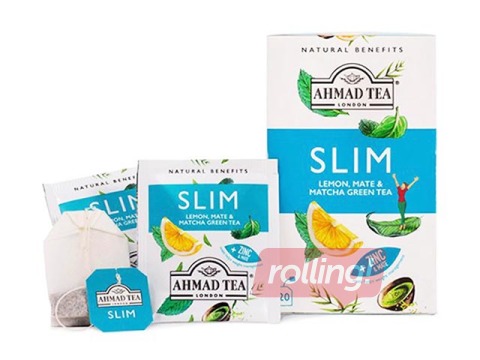 Tea Ahmad Slim, lemon, matte and matcha, foil converters, 20 pcs.