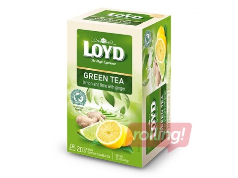 Roheline tee Loyd Lemon & Lime ingveriga, 20x1,7g