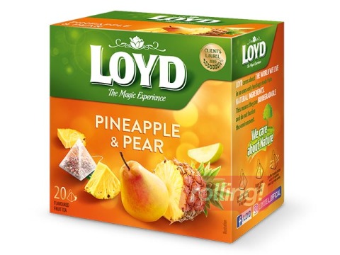 Puuviljatee Loyd Pyramids ananassi ja pirni maitsega, 20x2 g